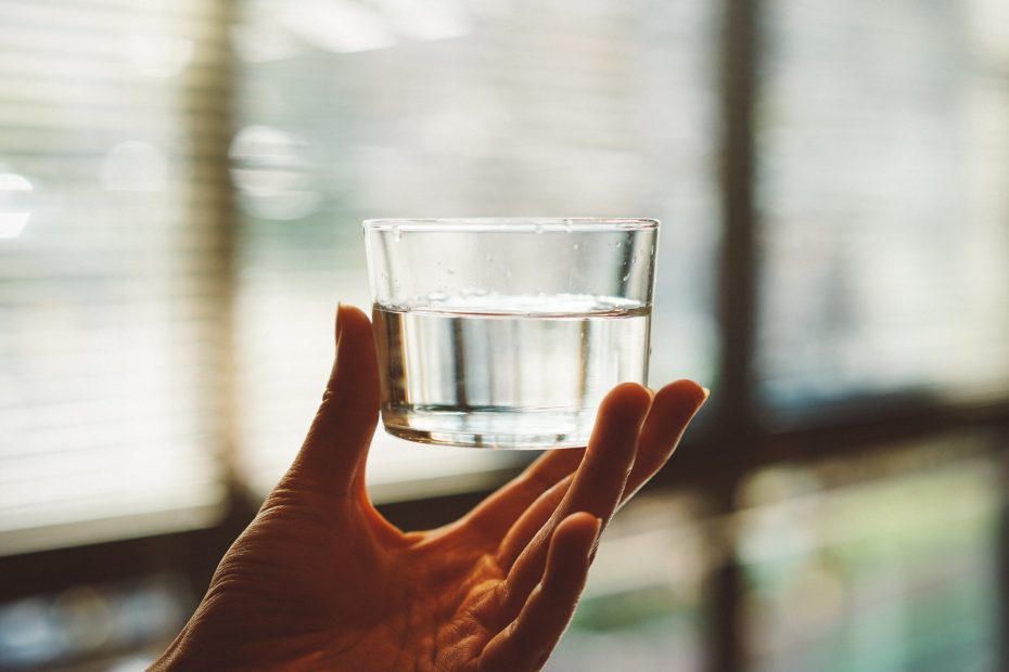 A glass of clean drinking water